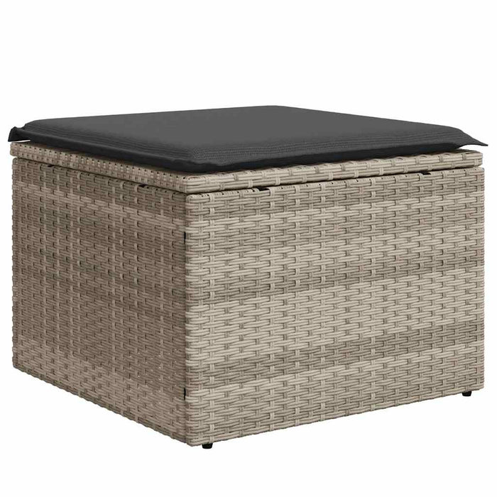 Set canapele de grădină cu perne, 9 piese gri deschis poliratan - WALTI WALTI