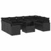 Set canapele de grădină cu perne, 10 piese, negru, poliratan - WALTI WALTI