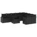 Set canapele de grădină cu perne, 10 piese, negru, poliratan - WALTI WALTI