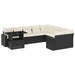 Set canapele de grădină cu perne, 10 piese, negru, poliratan - WALTI WALTI