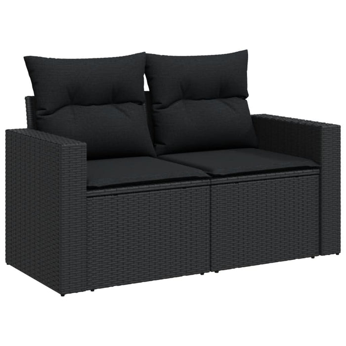 Set canapele de grădină cu perne, 11 piese, negru, poliratan - WALTI WALTI