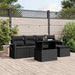 Set mobilier de grădină cu perne, 6 piese, negru, poliratan - WALTI WALTI
