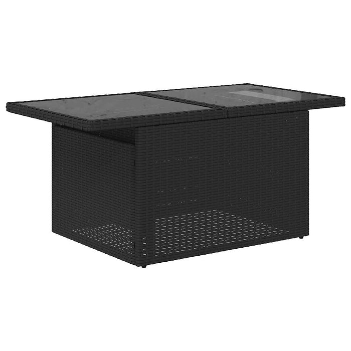 Set mobilier de grădină cu perne, 5 piese, negru, poliratan WALTI