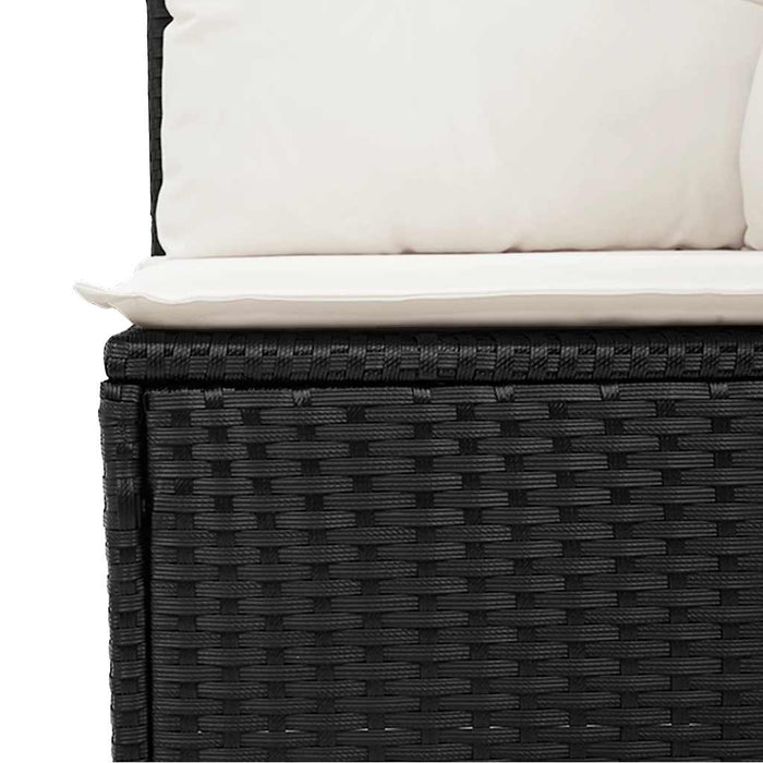 Set mobilier de grădină cu perne, 5 piese, negru, poliratan WALTI