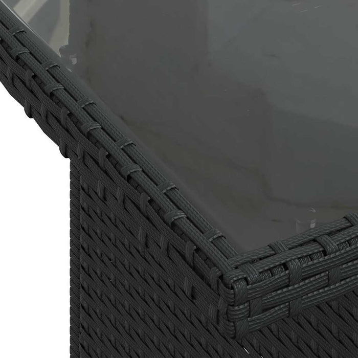 Set mobilier de grădină cu perne, 5 piese, negru, poliratan WALTI