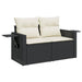 Set mobilier de grădină cu perne, 6 piese, negru, poliratan - WALTI WALTI