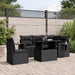 Set mobilier de grădină cu perne, 6 piese, negru, poliratan - WALTI WALTI