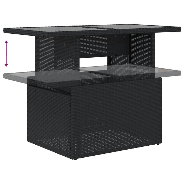 Set mobilier de grădină cu perne, 6 piese, negru, poliratan - WALTI WALTI