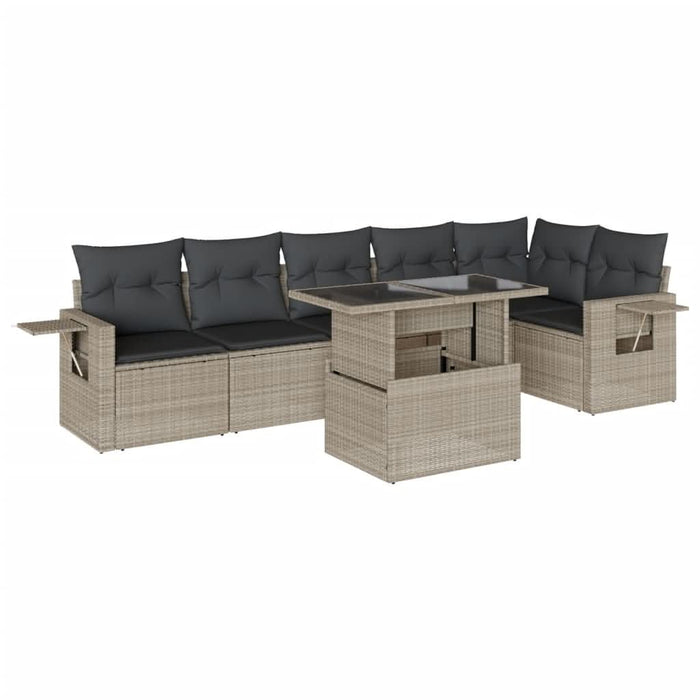 Set canapele de grădină cu perne, 7piese gri deschis poliratan - WALTI WALTI