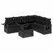 Set canapele de grădină cu perne, 7 piese, negru, poliratan - WALTI WALTI