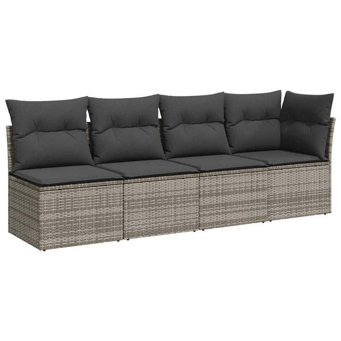 Set canapele de grădină, 9 piese, cu perne, gri, poliratan - WALTI WALTI
