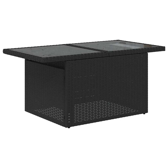 Set canapele de grădină cu perne, 7 piese, negru, poliratan WALTI