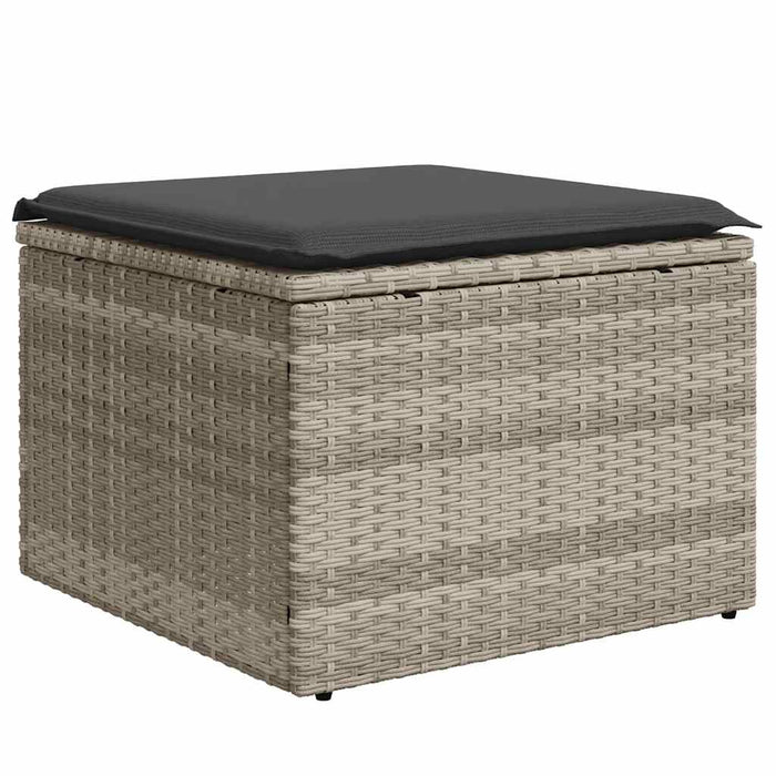 Set mobilier de grădină cu perne, 8 piese gri deschis poliratan - WALTI WALTI