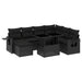 Set mobilier de grădină cu perne, 9 piese, negru, poliratan - WALTI WALTI