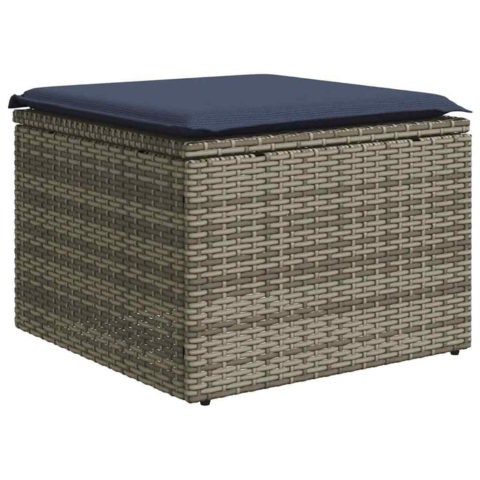 Set canapele de grădină cu 9 piese și perne, gri, poliratan WALTI
