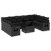 Set canapele de grădină cu perne, 10 piese, negru, poliratan - WALTI WALTI