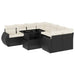 Set mobilier de grădină cu perne, 9 piese, negru, poliratan - WALTI WALTI