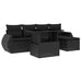 Set mobilier de grădină cu perne, 6 piese, negru, poliratan - WALTI WALTI