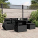 Set mobilier de grădină cu perne, 6 piese, negru, poliratan - WALTI WALTI
