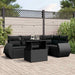Set mobilier de grădină cu perne, 6 piese, negru, poliratan - WALTI WALTI