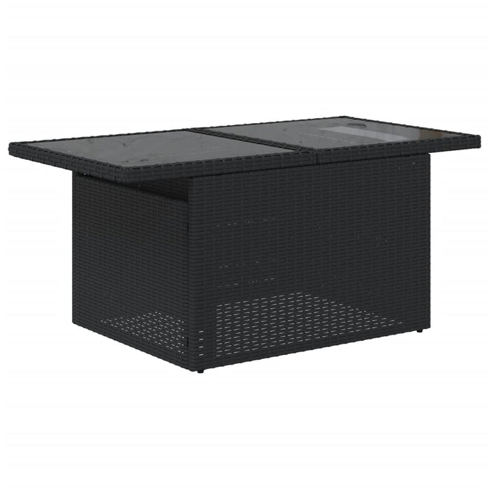 Set mobilier de grădină cu perne, 6 piese, negru, poliratan WALTI