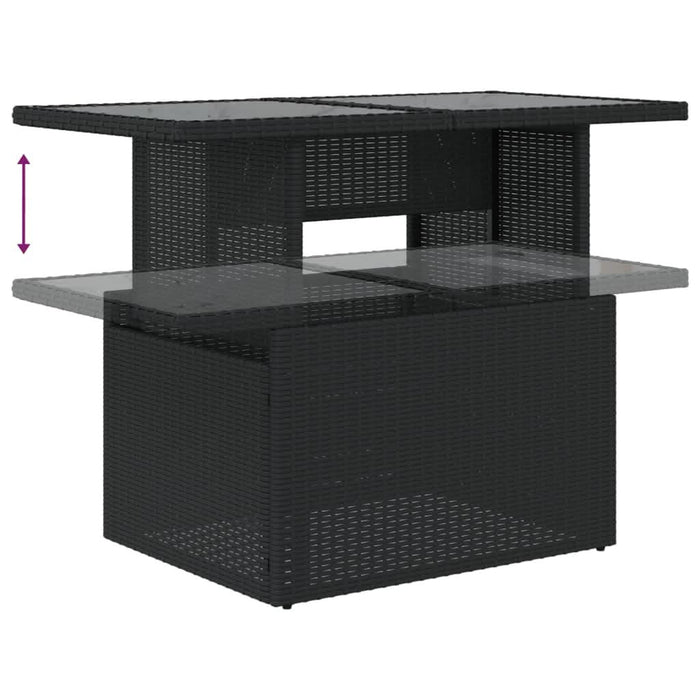 Set mobilier de grădină cu perne, 6 piese, negru, poliratan - WALTI WALTI