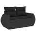 Set mobilier de grădină cu perne, 6 piese, negru, poliratan - WALTI WALTI