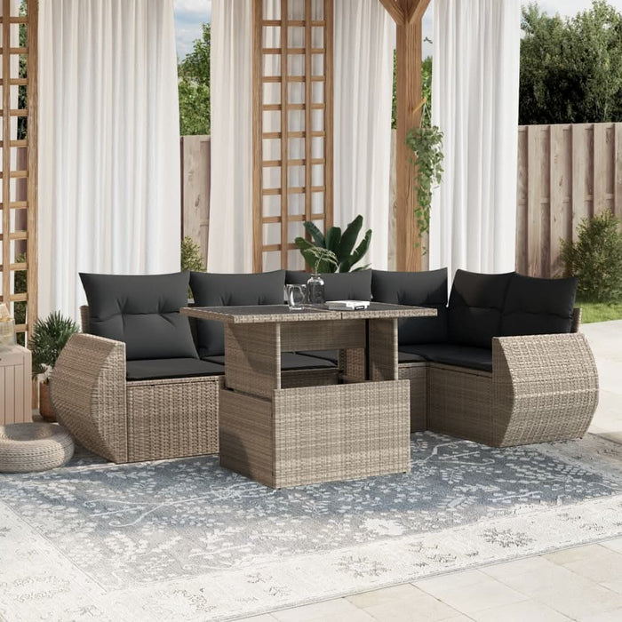 Set canapele de grădină cu perne, 7piese gri deschis poliratan - WALTI WALTI
