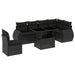 Set canapele de grădină cu perne, 7 piese, negru, poliratan - WALTI WALTI