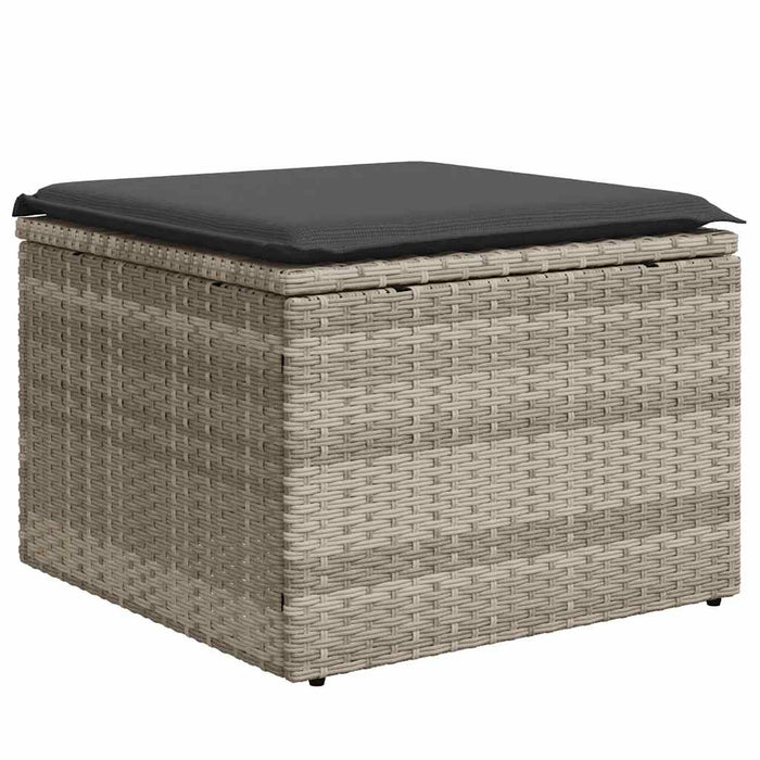 Set mobilier de grădină cu perne, 8 piese gri deschis poliratan - WALTI WALTI