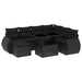 Set mobilier de grădină cu perne, 8 piese, negru, poliratan - WALTI WALTI