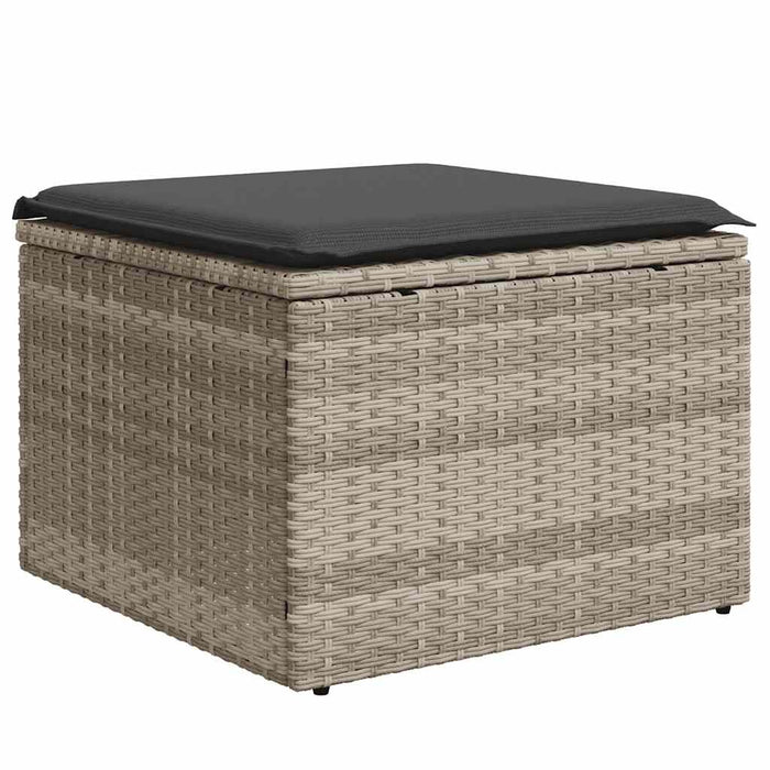 Set canapele de grădină cu perne, 9 piese gri deschis poliratan - WALTI WALTI