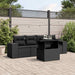 Set mobilier de grădină cu perne, 5 piese, negru, poliratan - WALTI WALTI