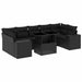 Set mobilier de grădină cu perne, 8 piese, negru, poliratan - WALTI WALTI
