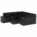 Set mobilier de grădină cu perne, 9 piese, negru, poliratan - WALTI WALTI