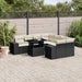 Set mobilier de grădină cu perne, 9 piese, negru, poliratan - WALTI WALTI