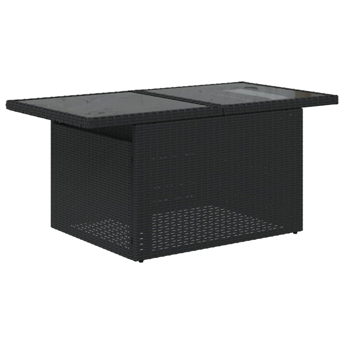 Set mobilier de grădină cu perne, 6 piese, negru, poliratan WALTI