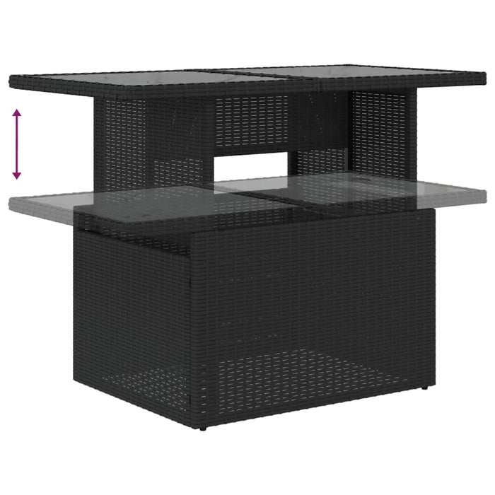 Set mobilier de grădină cu perne, 6 piese, negru, poliratan WALTI