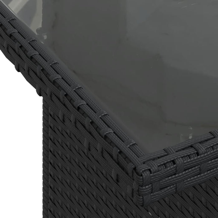 Set mobilier de grădină cu perne, 6 piese, negru, poliratan WALTI