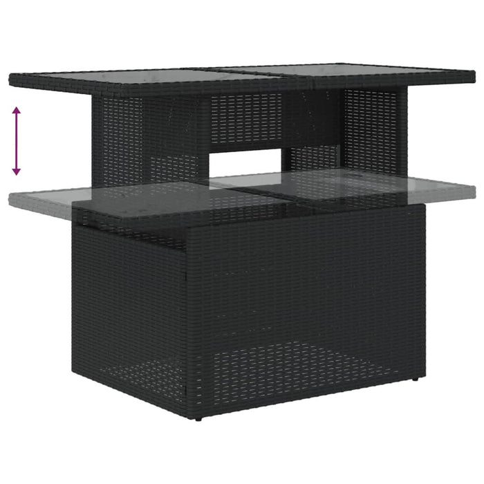Set mobilier de grădină cu perne, 6 piese, negru, poliratan - WALTI WALTI