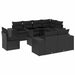 Set mobilier de grădină cu perne, 9 piese, negru, poliratan - WALTI WALTI