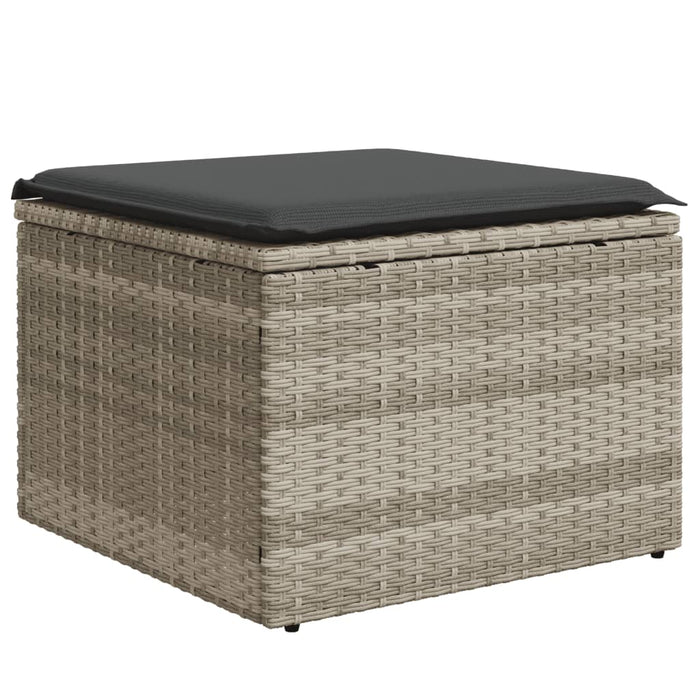 Set mobilier de grădină cu perne, 8 piese gri deschis poliratan - WALTI WALTI