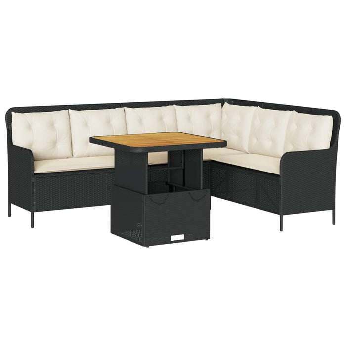 Set canapele de grădină cu perne, 2 piese, negru, poliratan - WALTI WALTI