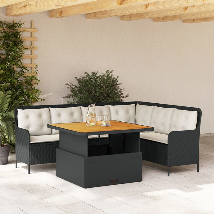 Set canapele de grădină cu perne, 2 piese, negru, poliratan - WALTI WALTI