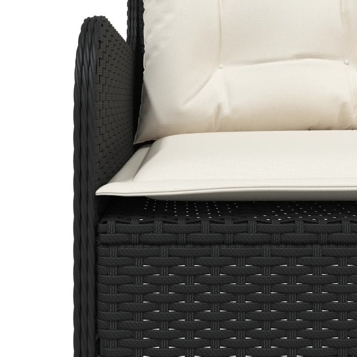 Set canapele de grădină cu perne, 2 piese, negru, poliratan WALTI