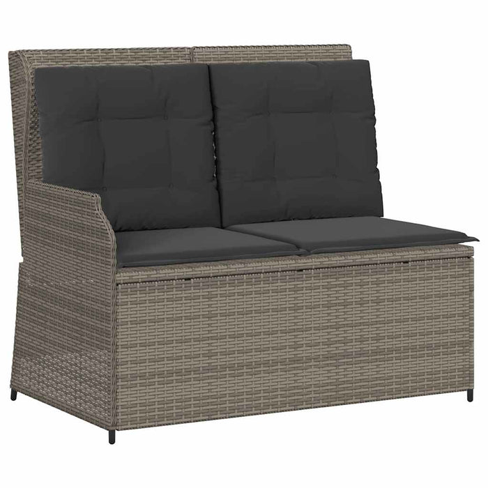 Set mobilier de grădină cu perne, 3 piese, gri, poliratan - WALTI WALTI