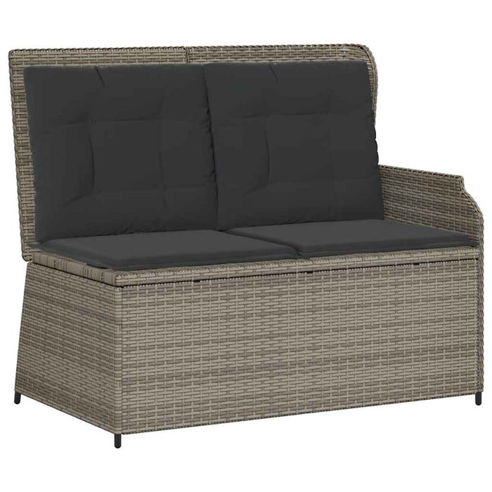 Set mobilier de grădină cu perne, 3 piese, gri, poliratan - WALTI WALTI