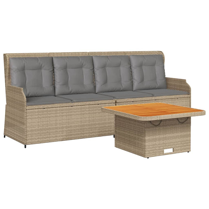 Set mobilier de grădină cu perne, 3 piese, bej, poliratan - WALTI WALTI
