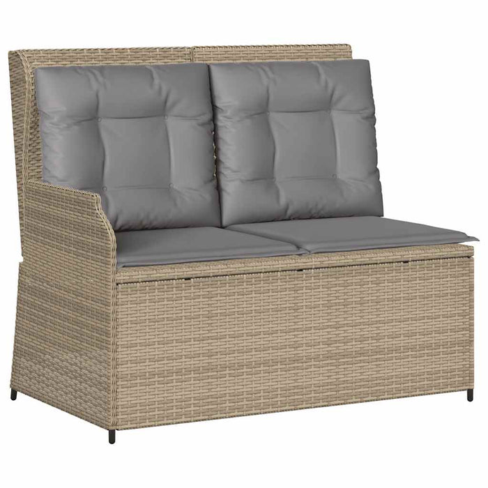 Set mobilier de grădină cu perne, 3 piese, bej, poliratan - WALTI WALTI