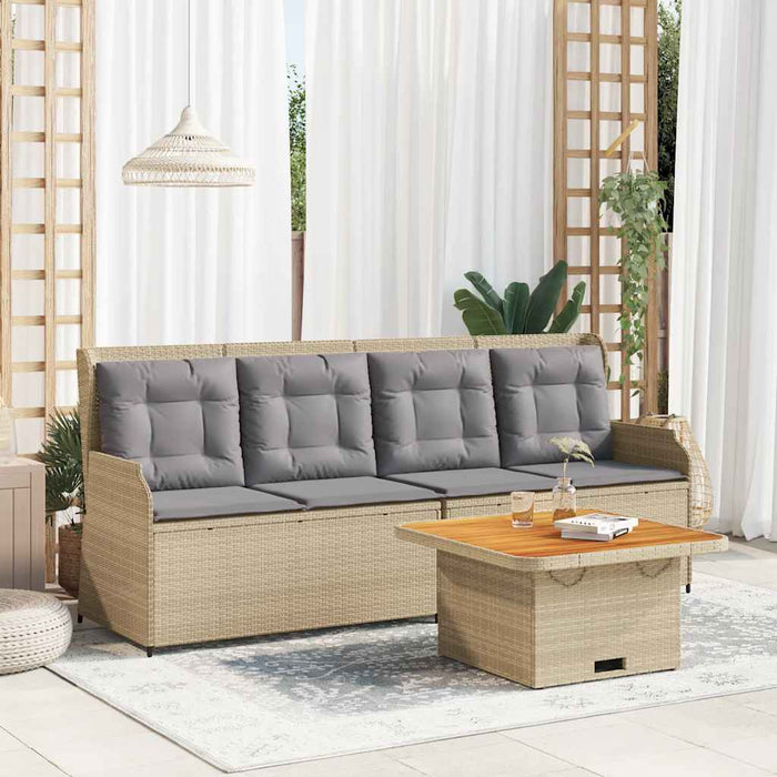 Set mobilier de grădină cu perne, 3 piese, bej, poliratan - WALTI WALTI